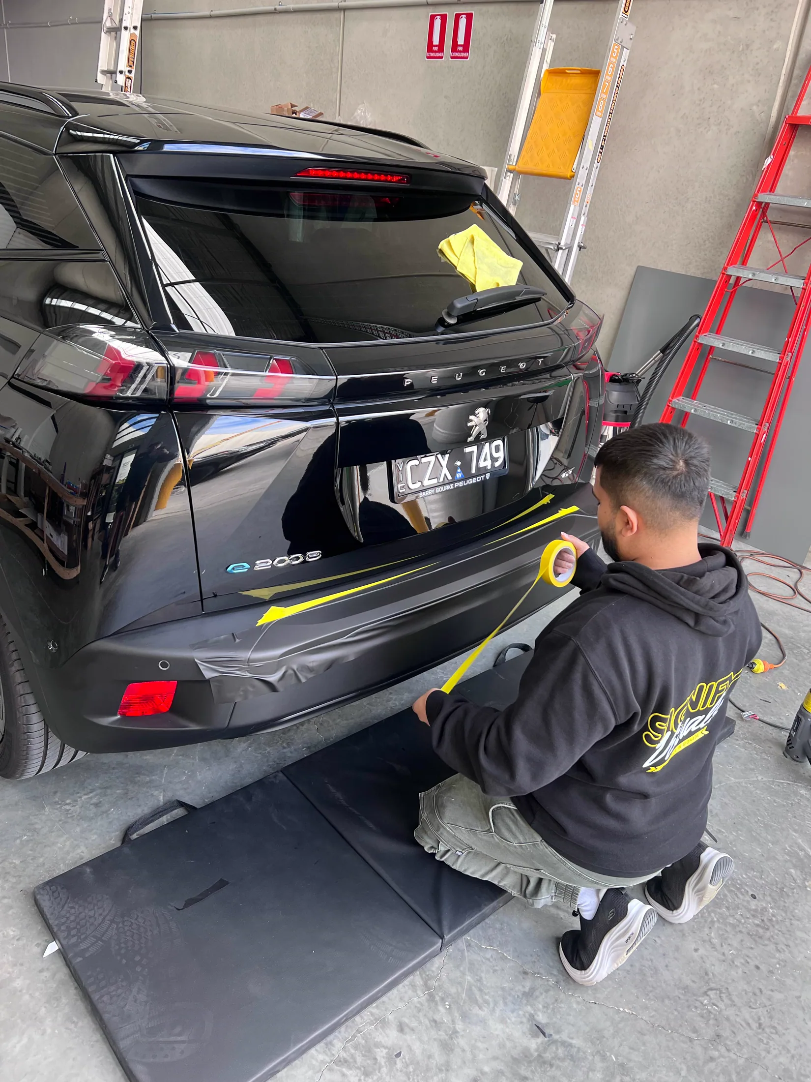 Peugeot colour-change wrap panel detail