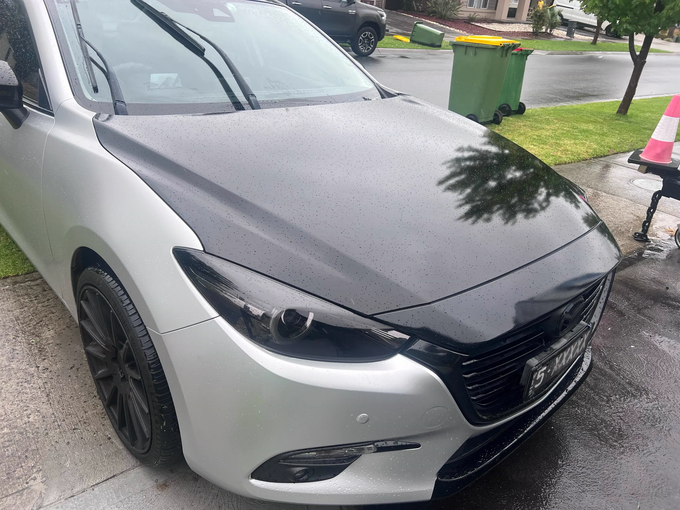 Contrasting bonnet wrap