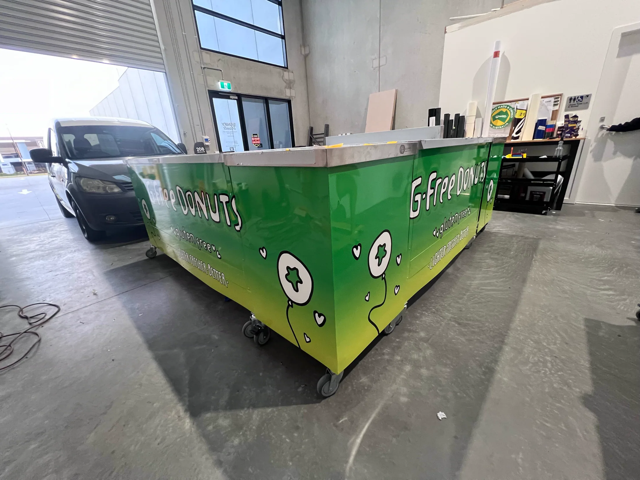 G-Free Donuts mobile retail vehicle wrap