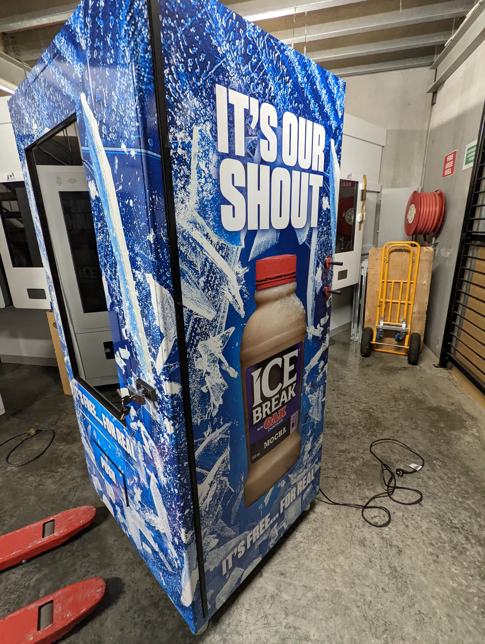 Completed custom vending machine graphics