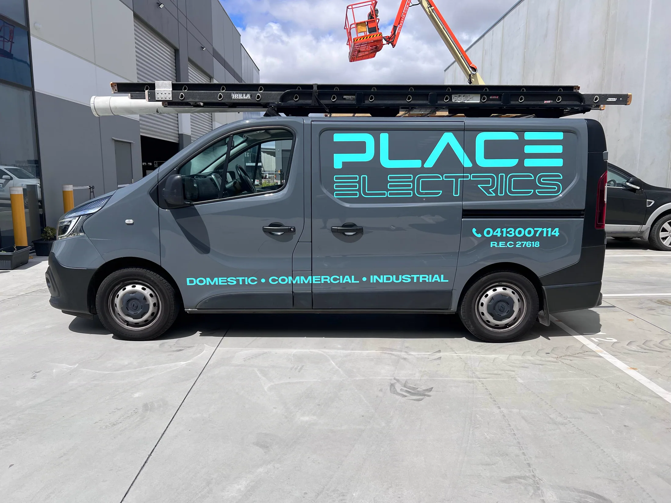 Place Electrics fleet graphics installation stage one