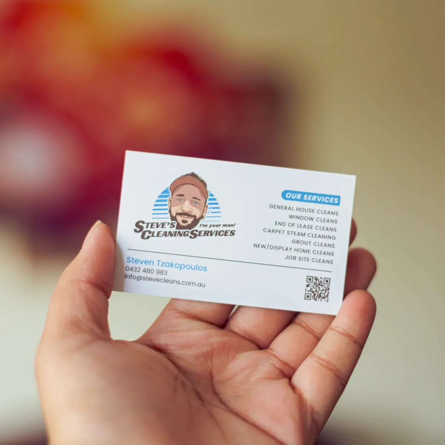 Steve's Cleaning Services business card