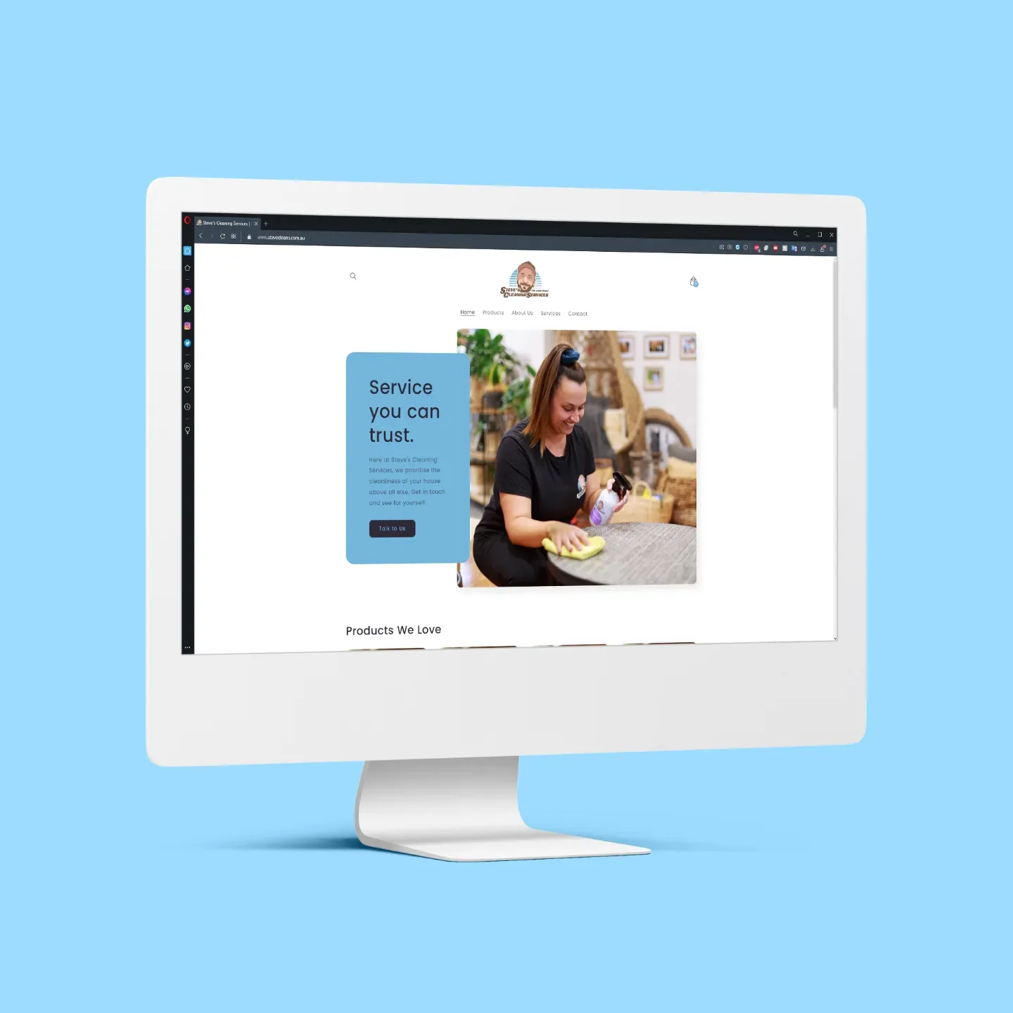 Steve's Cleaning Services printed brand application