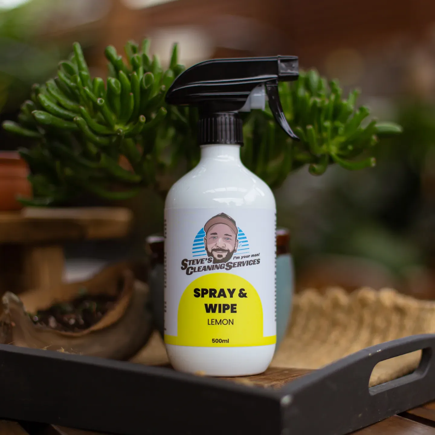 Steve's Cleaning Services branded spray bottle